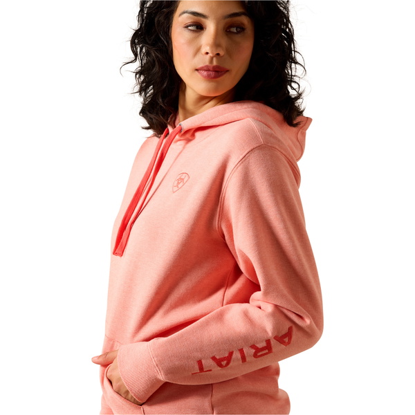 2026 Ariat Womens Ariat Logo 2.0 Hoodie 10071458 - Peach Amber Heather